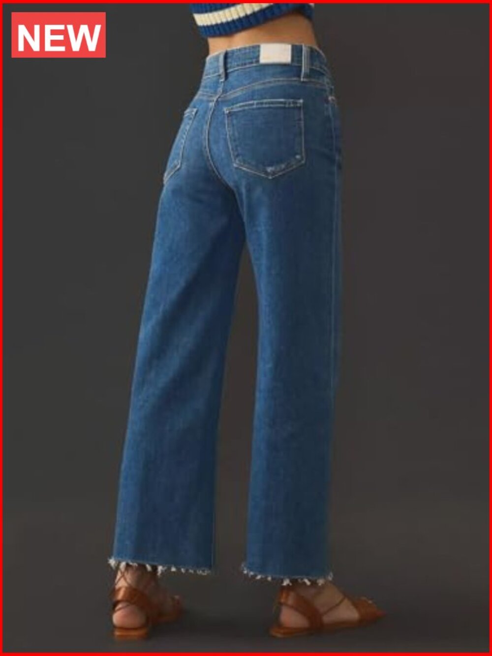 Stretchy Wide Leg High Waist Straight Leg Jeans for Women - Picture 4 of 6